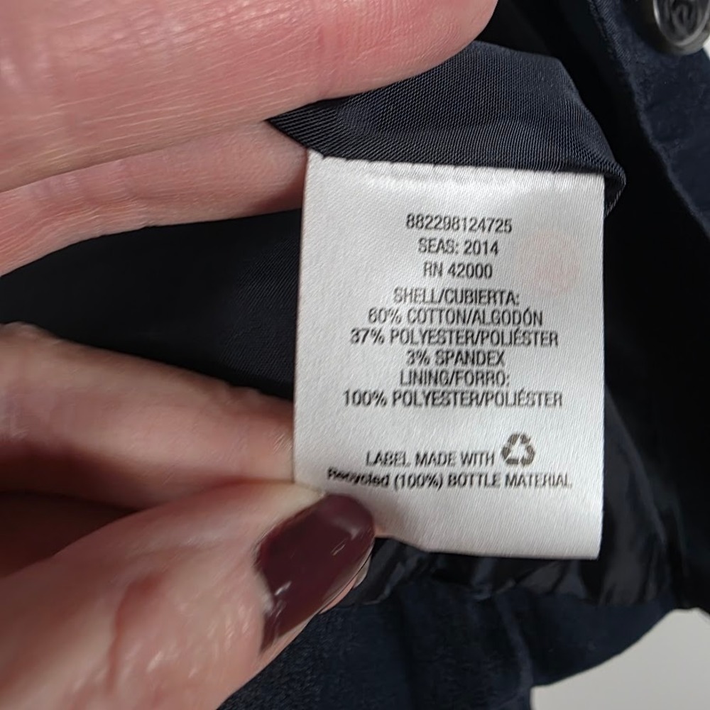 Attention Dark Wash Denim Jean Blazer Jacket Womens Size 16 Single Button Collar - Picture 7 of 8